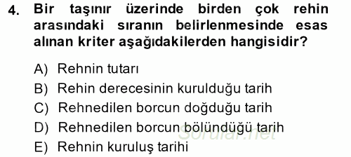 Medeni Hukuk 2 2014 - 2015 Dönem Sonu Sınavı 4.Soru