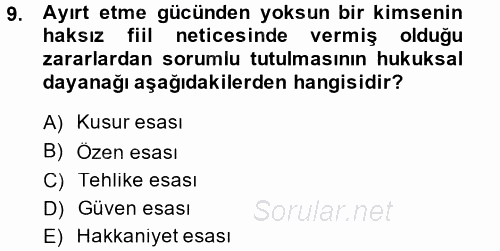 Medeni Hukuk 2 2014 - 2015 Dönem Sonu Sınavı 9.Soru