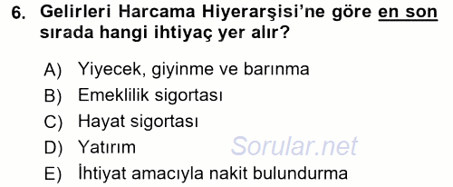 Portföy Yönetimi 2015 - 2016 Tek Ders Sınavı 6.Soru