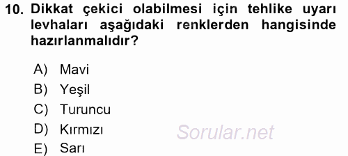 Otel İşletmelerinde Destek Hizmetleri 2015 - 2016 Tek Ders Sınavı 10.Soru