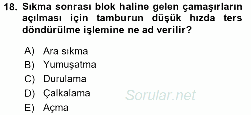 Otel İşletmelerinde Destek Hizmetleri 2015 - 2016 Tek Ders Sınavı 18.Soru