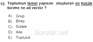 Aile İçi Uyumlu Etkileşim 2016 - 2017 Ara Sınavı 12.Soru