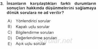 Aile İçi Uyumlu Etkileşim 2016 - 2017 Ara Sınavı 3.Soru