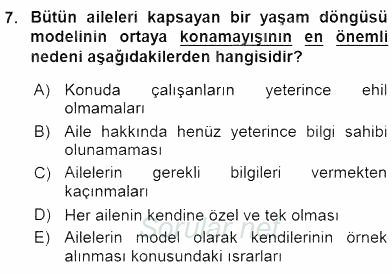 Aile İçi Uyumlu Etkileşim 2016 - 2017 Ara Sınavı 7.Soru