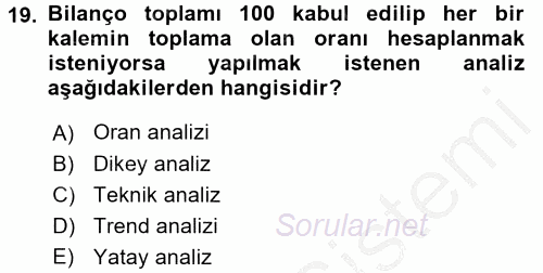 Mali Analiz 2016 - 2017 Ara Sınavı 19.Soru