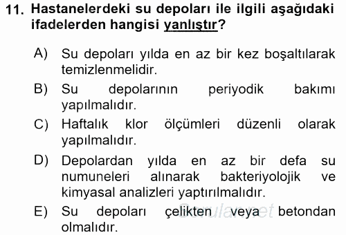 Sağlık Kurumları Yönetimi 1 2017 - 2018 Dönem Sonu Sınavı 11.Soru