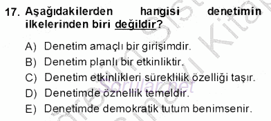 Türk Eğitim Sistemi Ve Okul Yönetimi 2013 - 2014 Dönem Sonu Sınavı 17.Soru