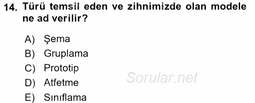 Sosyal Psikoloji 1 2017 - 2018 Ara Sınavı 14.Soru