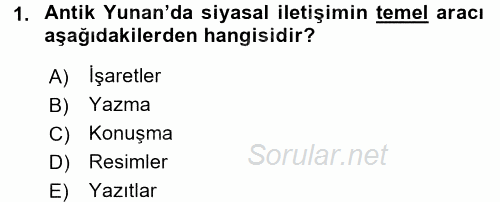 Medya Siyaset Kültür 2016 - 2017 Ara Sınavı 1.Soru
