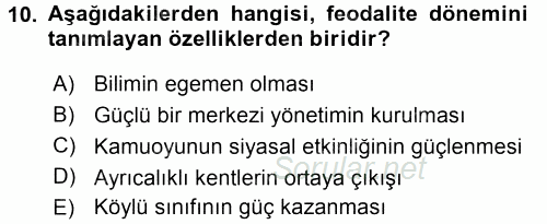 Medya Siyaset Kültür 2016 - 2017 Ara Sınavı 10.Soru