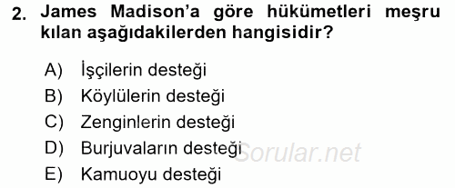 Medya Siyaset Kültür 2016 - 2017 Ara Sınavı 2.Soru