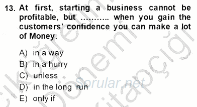 Okuma Ve Yazma Becerileri 1 2014 - 2015 Dönem Sonu Sınavı 13.Soru