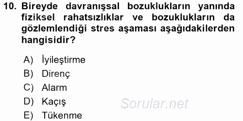 Termal ve Spa Hizmetleri 2015 - 2016 Ara Sınavı 10.Soru