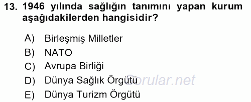 Termal ve Spa Hizmetleri 2015 - 2016 Ara Sınavı 13.Soru