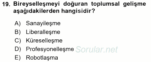 Termal ve Spa Hizmetleri 2015 - 2016 Ara Sınavı 19.Soru