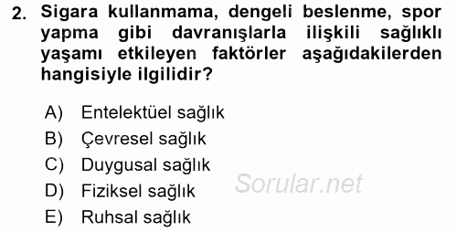 Termal ve Spa Hizmetleri 2015 - 2016 Ara Sınavı 2.Soru