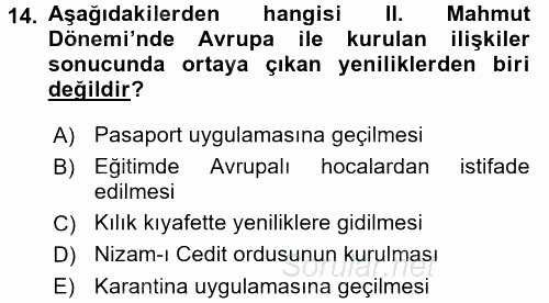 Yeni Türk Edebiyatına Giriş 2 2017 - 2018 Ara Sınavı 14.Soru