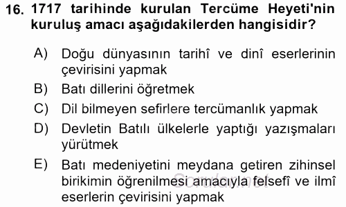 Yeni Türk Edebiyatına Giriş 2 2017 - 2018 Ara Sınavı 16.Soru