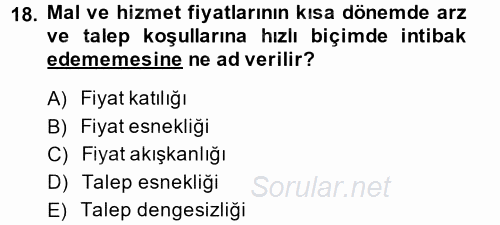 Uluslararası İktisat Politikası 2014 - 2015 Dönem Sonu Sınavı 18.Soru