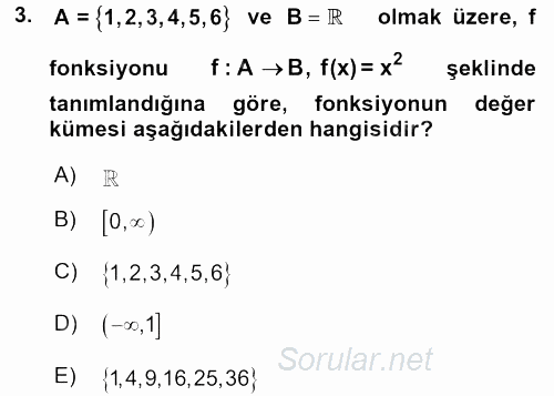 Matematik 1 2017 - 2018 Ara Sınavı 3.Soru