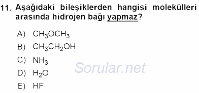 Genel Kimya 2 2015 - 2016 Ara Sınavı 11.Soru