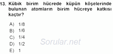 Genel Kimya 2 2015 - 2016 Ara Sınavı 13.Soru