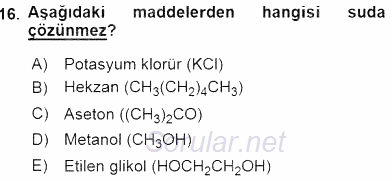Genel Kimya 2 2015 - 2016 Ara Sınavı 16.Soru
