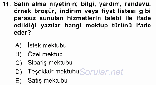 Halkla İlişkiler Yazarlığı 2017 - 2018 Dönem Sonu Sınavı 11.Soru