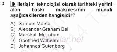 Dijital İletişim ve Yeni Medya 2013 - 2014 Tek Ders Sınavı 3.Soru