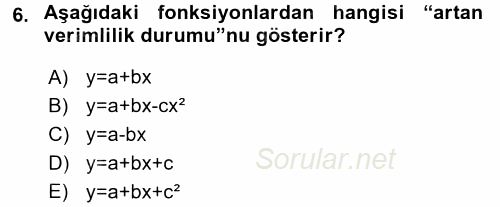 Maliyet Yönetimi 2015 - 2016 Ara Sınavı 6.Soru