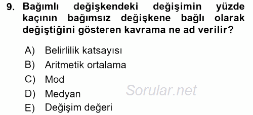 Maliyet Yönetimi 2015 - 2016 Ara Sınavı 9.Soru