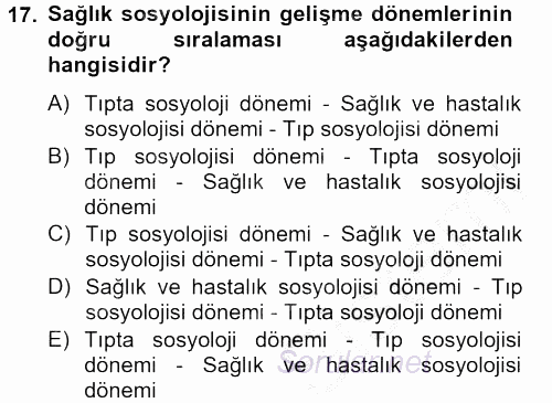 İnsan ve Toplum 2013 - 2014 Dönem Sonu Sınavı 17.Soru