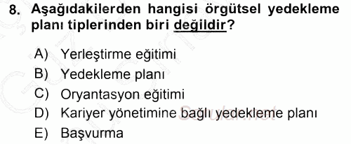 Performans ve Kariyer Yönetimi 2015 - 2016 Dönem Sonu Sınavı 8.Soru