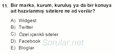 Marka İletişim Kampanyaları 2014 - 2015 Dönem Sonu Sınavı 11.Soru