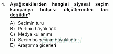 Marka İletişim Kampanyaları 2014 - 2015 Dönem Sonu Sınavı 4.Soru