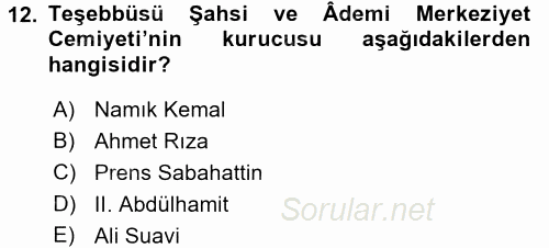 Temel İnsan Hakları Bilgisi 2 2016 - 2017 Ara Sınavı 12.Soru
