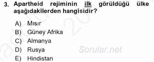 Temel İnsan Hakları Bilgisi 2 2016 - 2017 Ara Sınavı 3.Soru