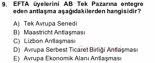Uluslararası Örgütler 2013 - 2014 Dönem Sonu Sınavı 9.Soru