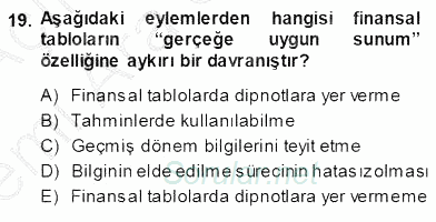 Muhasebe ve Hukuk 2013 - 2014 Ara Sınavı 19.Soru