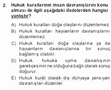 Muhasebe ve Hukuk 2013 - 2014 Ara Sınavı 2.Soru