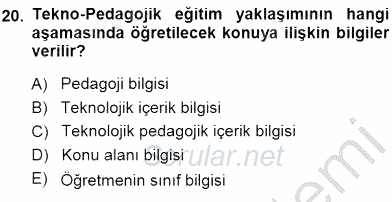 İng. Öğretmenliğinde Öğretim Teknolojileri Ve Materyal Tasarımı 1 2014 - 2015 Ara Sınavı 20.Soru