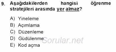 İng. Öğretmenliğinde Öğretim Teknolojileri Ve Materyal Tasarımı 1 2014 - 2015 Ara Sınavı 9.Soru