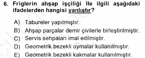 Genel Uygarlık Tarihi 2016 - 2017 Ara Sınavı 6.Soru