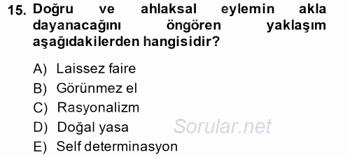 Uluslararası İlişkiler Kuramları 1 2014 - 2015 Ara Sınavı 15.Soru