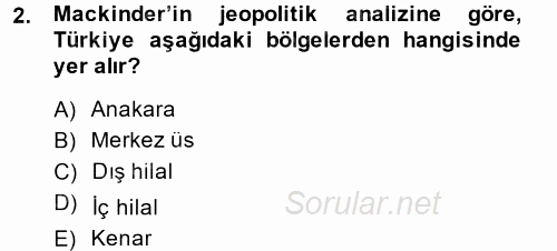Uluslararası İlişkiler Kuramları 1 2014 - 2015 Ara Sınavı 2.Soru