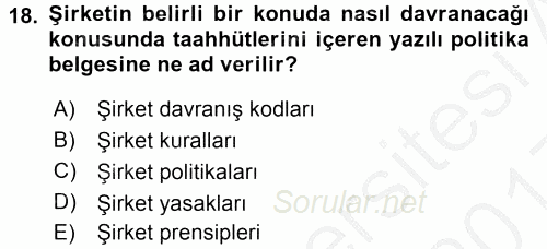 Uluslararası Sosyal Politika 2016 - 2017 3 Ders Sınavı 18.Soru