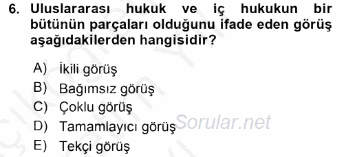 Uluslararası Sosyal Politika 2016 - 2017 3 Ders Sınavı 6.Soru