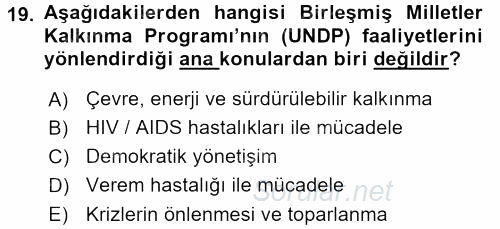 Dış Ticarete Giriş 2015 - 2016 Dönem Sonu Sınavı 19.Soru