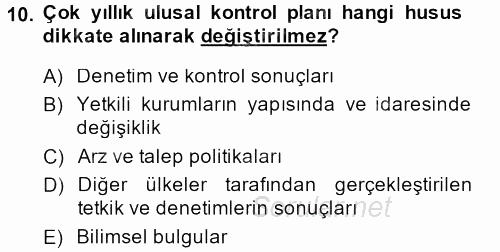 Gıda Bilimi ve Teknolojisi 2014 - 2015 Ara Sınavı 10.Soru