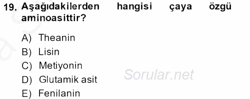 Gıda Bilimi ve Teknolojisi 2014 - 2015 Ara Sınavı 19.Soru